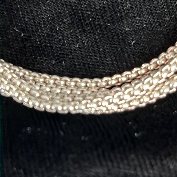 Five Strand Silver Tone Chain Choker w/Pearls - Picture 4 of 10